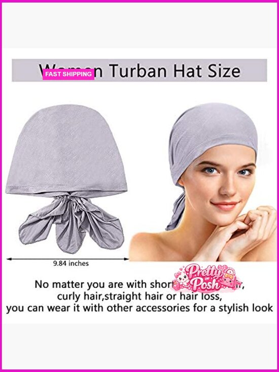 Modal Cotton Pre-Tied Slip-On Head Wrap Scarves Set of 4 main image 7